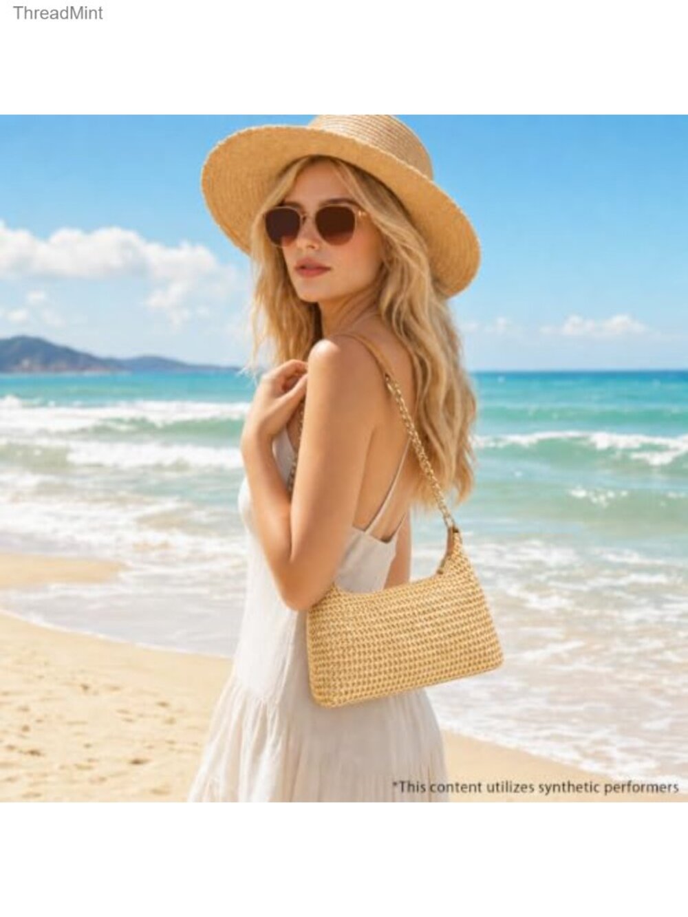 Boho Woven Straw Shoulder Bag Crossbody Hobo Purse Summer Beach Handbag Women - Picture 2 of 6